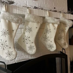 Bought from Target, beautiful on our mantle, and stored carefully after holiday.